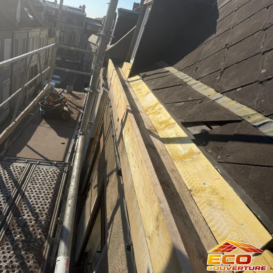  douchy-les-mines remplacement de l'ancien cheneaux bois 