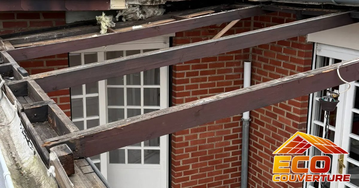 Dépose des anciennes plaques de polycarbonate.